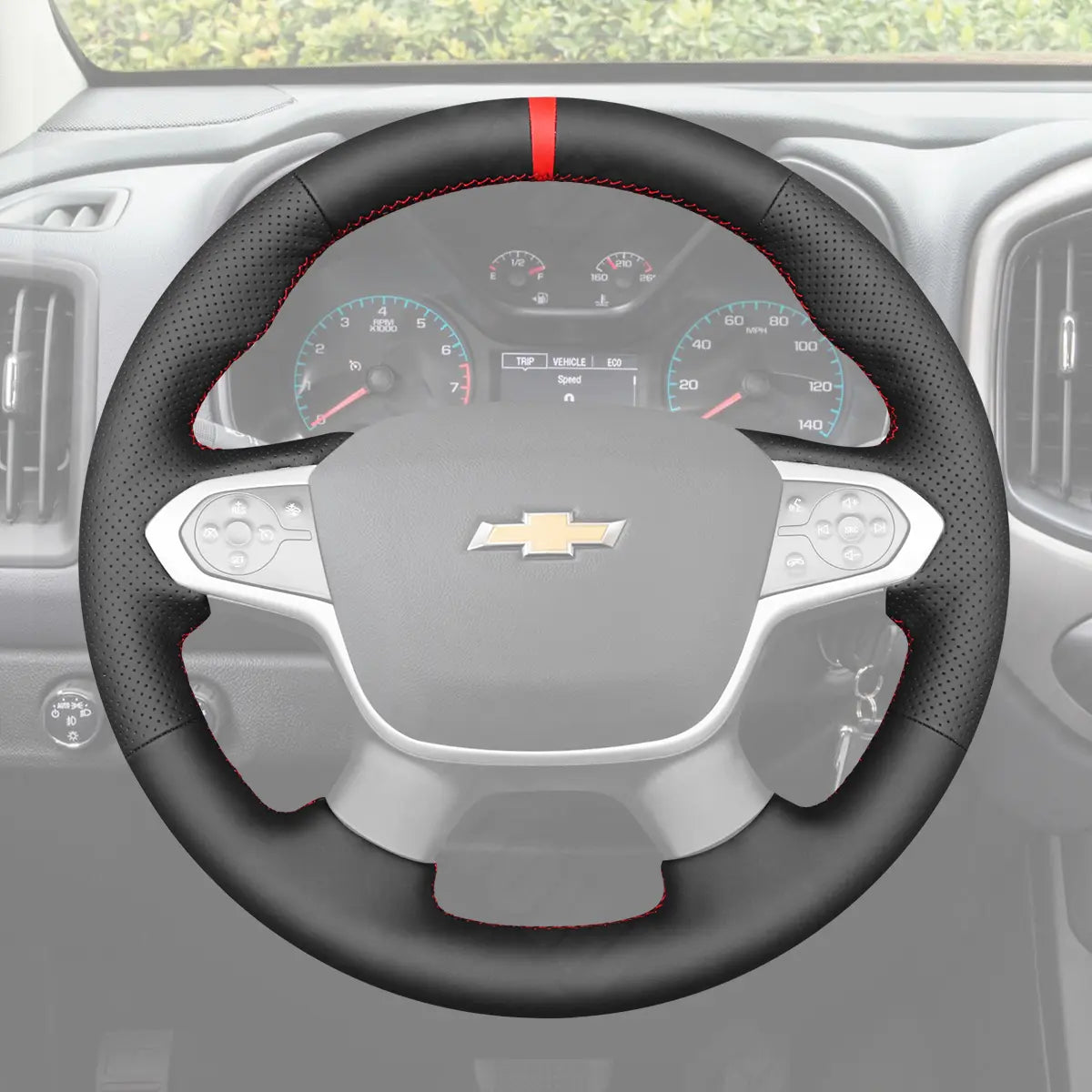Griffowl Steering Wheel Cover for DIY Pickup Chevrolet Chevy Colorado 2015-2022. For refined interior upgrades using our wrap and stitch kit.
