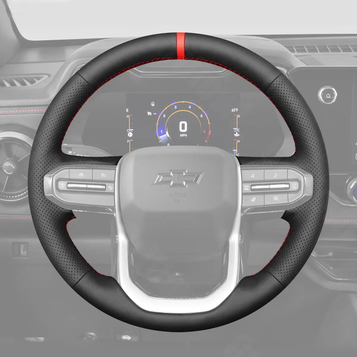 Griffowl Steering Wheel Cover for DIY Pickup Chevrolet Chevy Colorado 2023-2025. For refined interior upgrades using our wrap and stitch kit.
