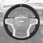 Griffowl Steering Wheel Cover for DIY Pickup Chevrolet Chevy Silverado 1500 2500 3500 2020-2025. Hand-sewn DIY kit blends grip, function, and style inside.
