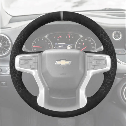 Griffowl Steering Wheel Cover for DIY Pickup Chevrolet Chevy Silverado 1500 2500 3500 2020-2025. Hand-sewn DIY kit blends grip, function, and style inside.
