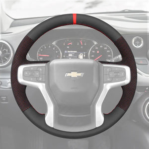 Griffowl Steering Wheel Cover for DIY Pickup Chevrolet Chevy Silverado 1500 2500 3500 2020-2025. Hand-sewn DIY kit blends grip, function, and style inside.
