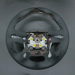 Griffowl Steering Wheel Cover for DIY Pickup Chevrolet Chevy Silverado 1500 LD 2500 3500 4500HD 5500HD 6500HD 2019-2025. Compact, hand-sewn DIY wrap for quick interior mods and grip upgrade.
