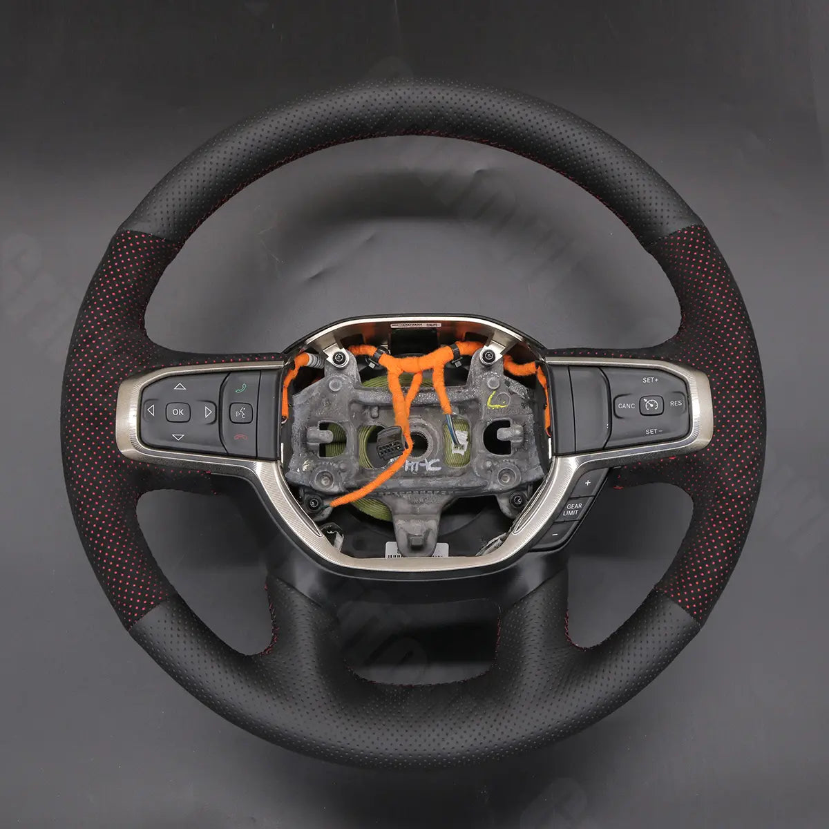Griffowl Steering Wheel Cover for DIY Pickup Dodge RAM 1500 2500 3500 2019-2025. For refined interior upgrades using our wrap and stitch kit.
