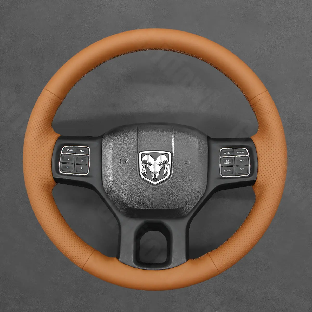 Griffowl Steering Wheel Cover for DIY Pickup Dodge RAM 1500 Classic 2500 3500 5500 2012-2018. Elevate your interior with Griffowl's wrap and stitch kit.