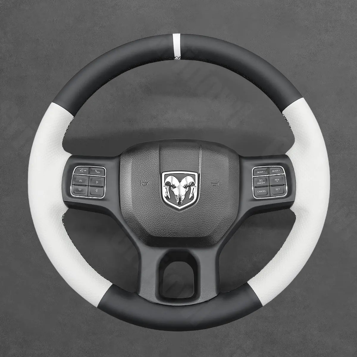 Griffowl Steering Wheel Cover for DIY Pickup Dodge RAM 1500 Classic 2500 3500 5500 2012-2018. Elevate your interior with Griffowl's wrap and stitch kit.