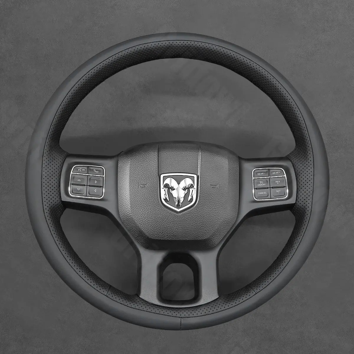 Griffowl Steering Wheel Cover for DIY Pickup Dodge RAM 1500 Classic 2500 3500 5500 2012-2018. Elevate your interior with Griffowl's wrap and stitch kit.