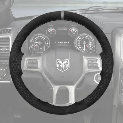 Griffowl Steering Wheel Cover for DIY Pickup Dodge RAM 1500 Classic 2500 3500 5500 2012-2018. Elevate your interior with Griffowl's wrap and stitch kit.
