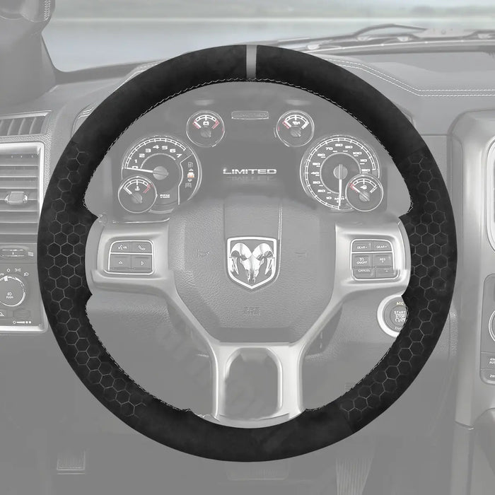 Griffowl Steering Wheel Cover for DIY Pickup Dodge RAM 1500 Classic 2500 3500 5500 2012-2018. Elevate your interior with Griffowl's wrap and stitch kit.

