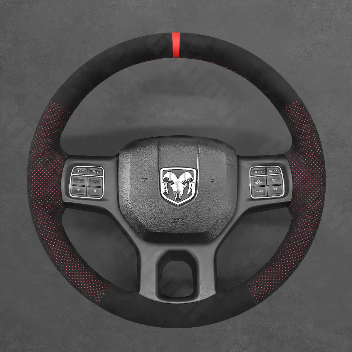 Griffowl Steering Wheel Cover for DIY Pickup Dodge RAM 1500 Classic 2500 3500 5500 2012-2018. Elevate your interior with Griffowl's wrap and stitch kit.