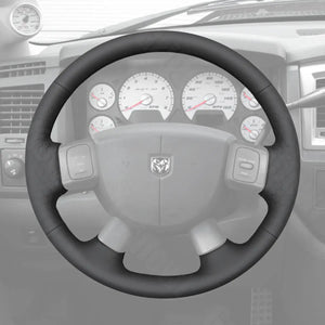 Griffowl Steering Wheel Cover for DIY Pickup Dodge Ram SRT-10 Dakota 1500 2500 3500 2004-2011. Elevate your interior with Griffowl's wrap and stitch kit.
