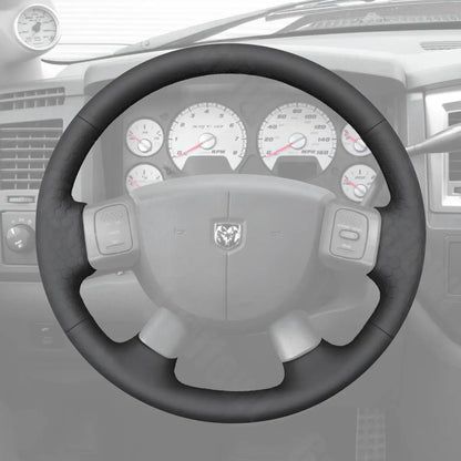 Griffowl Steering Wheel Cover for DIY Pickup Dodge Ram SRT-10 Dakota 1500 2500 3500 2004-2011. Elevate your interior with Griffowl's wrap and stitch kit.
