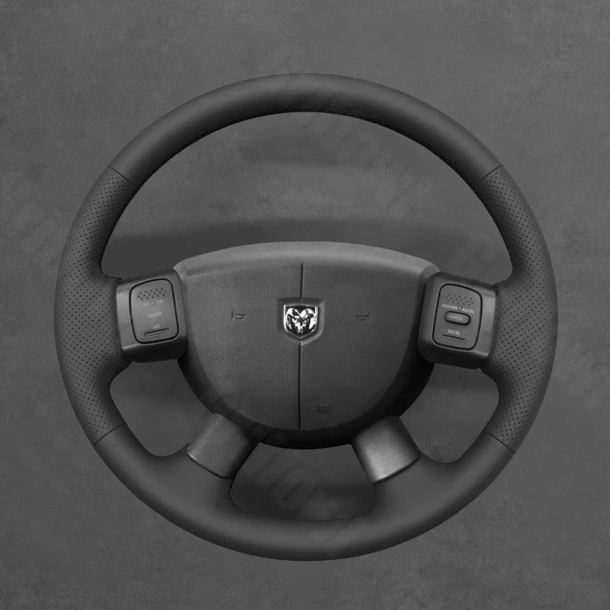 Griffowl Steering Wheel Cover for DIY Pickup Dodge Ram SRT-10 Dakota 1500 2500 3500 2004-2011. Elevate your interior with Griffowl's wrap and stitch kit.
