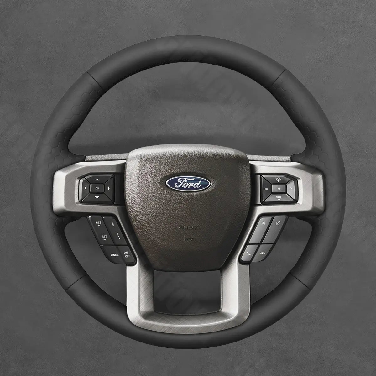 Griffowl Steering Wheel Cover for DIY Pickup Ford F-150 F150 F-250 F250 F-350 F350 F-450 F450 2015-2022. Perfect for enthusiasts seeking refined interior mods.