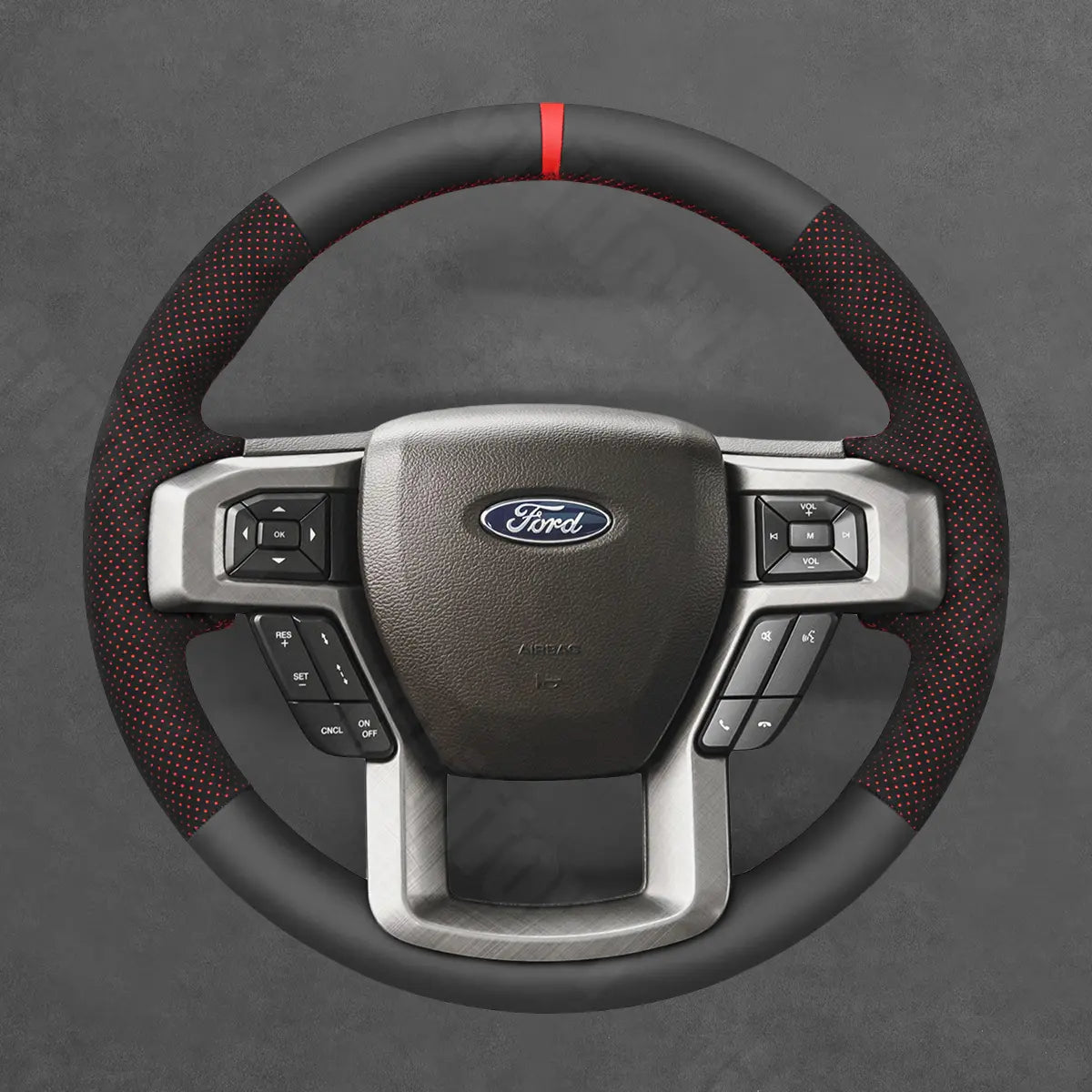 Griffowl Steering Wheel Cover for DIY Pickup Ford F-150 F150 F-250 F250 F-350 F350 F-450 F450 2015-2022. Perfect for enthusiasts seeking refined interior mods.