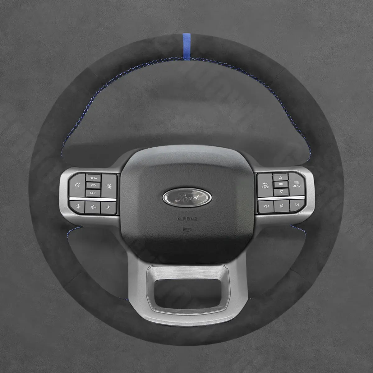 Griffowl Steering Wheel Cover for DIY Pickup Ford F-150 F150 Lightning F-350 F350 F-450 F450 2021-2025. Perfect for enthusiasts seeking refined interior mods.