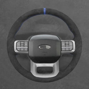 Griffowl Steering Wheel Cover for DIY Pickup Ford F-150 F150 Lightning F-350 F350 F-450 F450 2021-2025. Perfect for enthusiasts seeking refined interior mods.