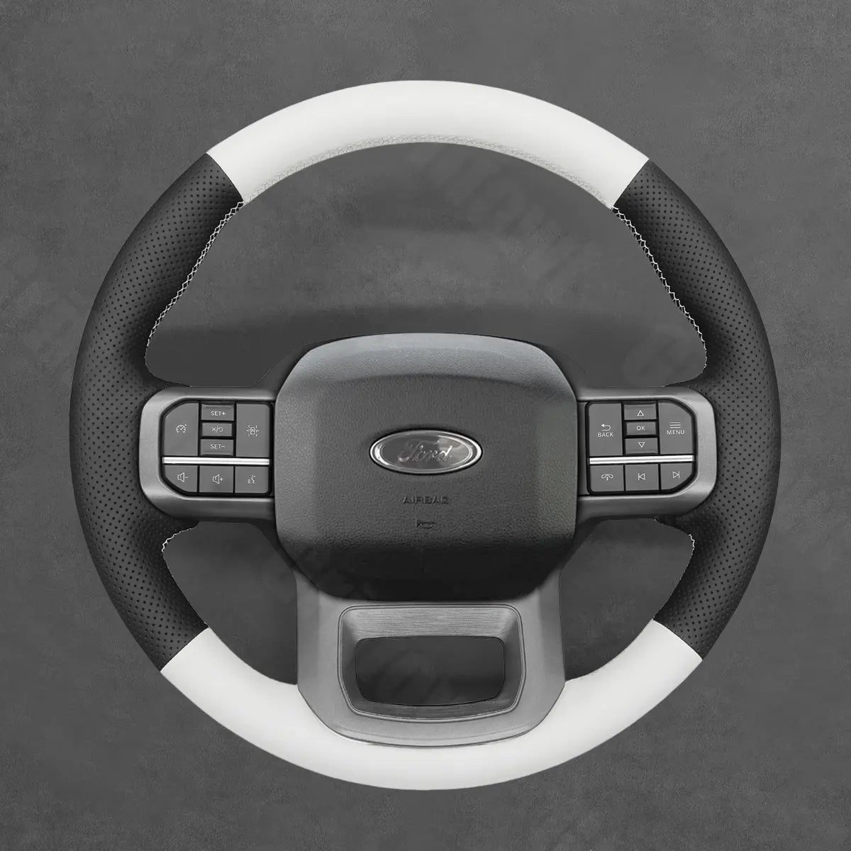 Griffowl Steering Wheel Cover for DIY Pickup Ford F-150 F150 Lightning F-350 F350 F-450 F450 2021-2025. Perfect for enthusiasts seeking refined interior mods.