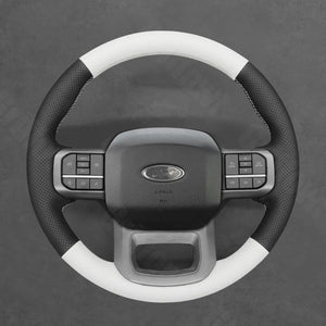 Griffowl Steering Wheel Cover for DIY Pickup Ford F-150 F150 Lightning F-350 F350 F-450 F450 2021-2025. Perfect for enthusiasts seeking refined interior mods.