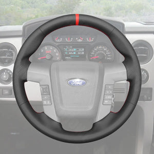 Griffowl Steering Wheel Cover for DIY Pickup Ford F-150 F150 Raptor 2010-2015. Griffowl's interior mod with hand-sewn DIY steering wheel kit.