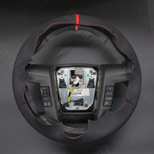Griffowl Steering Wheel Cover for DIY Pickup Ford F-150 F150 Raptor 2010-2015. Griffowl's interior mod with hand-sewn DIY steering wheel kit.