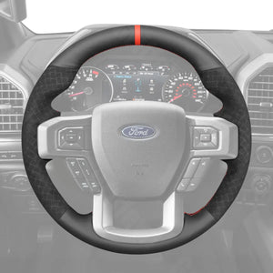 Griffowl Steering Wheel Cover for DIY Pickup Ford F-150 F150 Raptor 2015-2021. Griffowl's interior mod with hand-sewn DIY steering wheel kit.