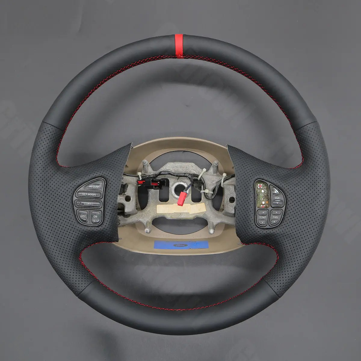Griffowl Steering Wheel Cover for DIY Pickup Ford F-250 F-350 F-450 F-550 XL 1999-2007. Elevate your interior with Griffowl's wrap and stitch kit.