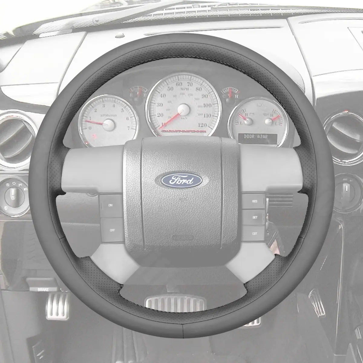 Griffowl Steering Wheel Cover for DIY Pickup Ford F150 F250 F350 2004-2008. Perfect grip with our steering wheel wrap and custom interior touch.
