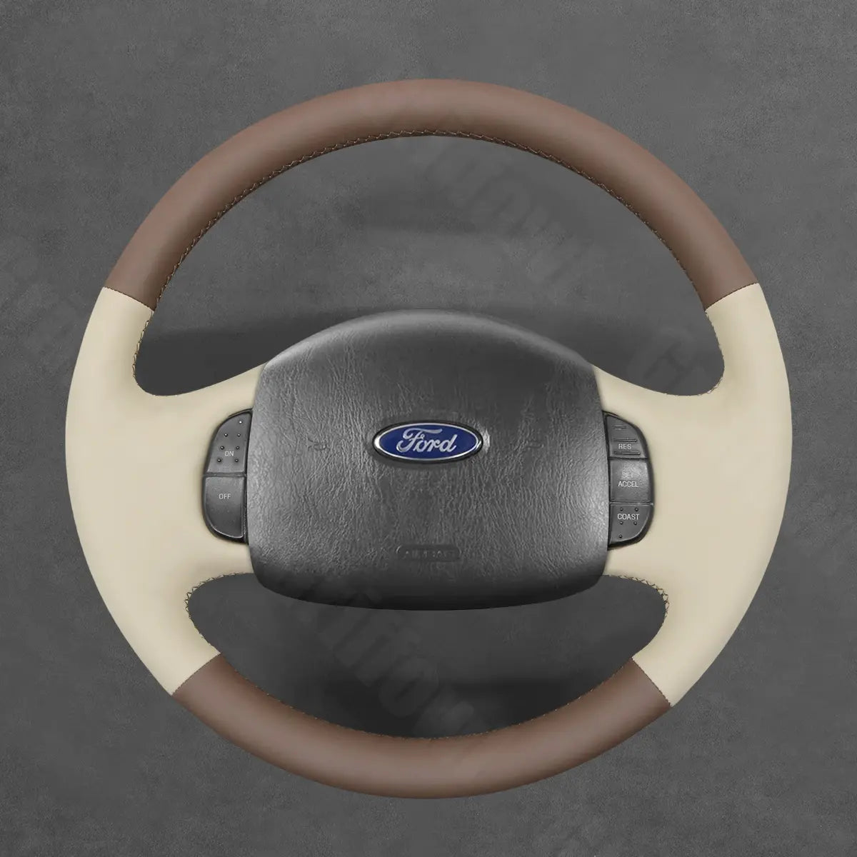 Griffowl Steering Wheel Cover for Personalized Ford Expedition Excursion F150 F250 F350 1997-2003. Elevate your interior with Griffowl's wrap and stitch kit.