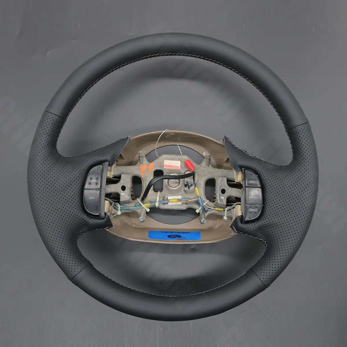 Griffowl Steering Wheel Cover for Personalized Ford Expedition Excursion F150 F250 F350 1997-2003. Elevate your interior with Griffowl's wrap and stitch kit.