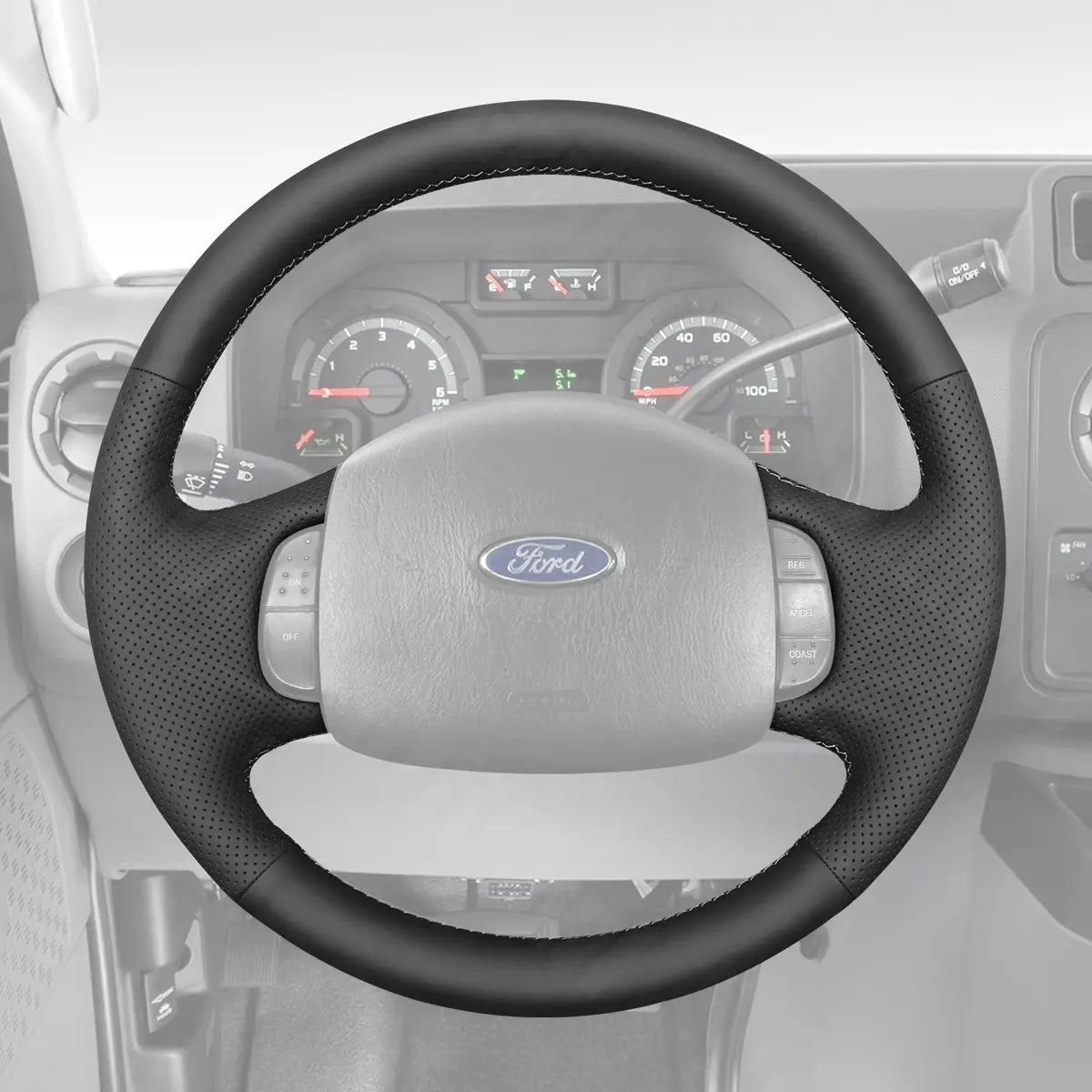 Griffowl Steering Wheel Cover for Personalized Ford Expedition Excursion F150 F250 F350 1997-2003. Elevate your interior with Griffowl's wrap and stitch kit.