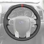 Griffowl Steering Wheel Cover for DIY Pickup Ford Ranger 2012-2016. DIY kit includes hand-sewn wrap for luxury interior mods.