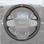 Griffowl Steering Wheel Cover for DIY Pickup Ford Ranger Everes 2022-2025. DIY kit includes hand-sewn wrap for luxury interior mods.