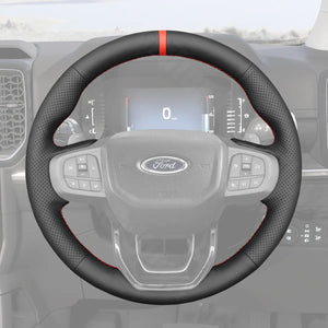 Griffowl Steering Wheel Cover for DIY Pickup Ford Ranger Everes 2022-2025. DIY kit includes hand-sewn wrap for luxury interior mods.