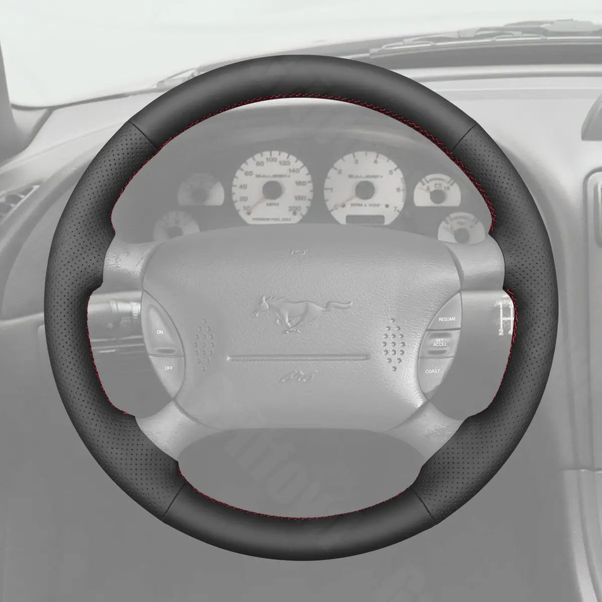 Griffowl Steering Wheel Cover for DIY Ford Ranger Explorer Sport Trac Explorer Mustang 1994-2005. Elevate your interior with Griffowl's wrap and stitch kit.