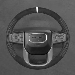 Griffowl Steering Wheel Cover for DIY Pickup GMC Sierra 1500 Limite 2500 3500 2019-2025. Elevate your interior with Griffowl's wrap and stitch kit.