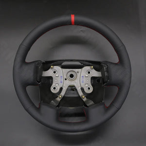 Griffowl Steering Wheel Cover for DIY Pickup Isuzu D-MAX 2007-2011. DIY kit includes hand-sewn wrap for luxury interior mods.
