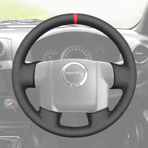 Griffowl Steering Wheel Cover for DIY Pickup Isuzu D-MAX 2007-2011. DIY kit includes hand-sewn wrap for luxury interior mods.
