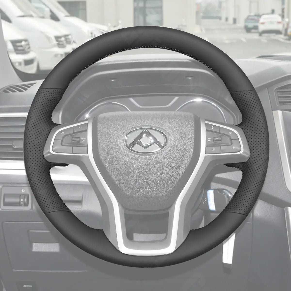 Griffowl Steering Wheel Cover for DIY Pickup Leyland DAF Vans LDV T60 2017-2020. For refined interior upgrades using our wrap and stitch kit.