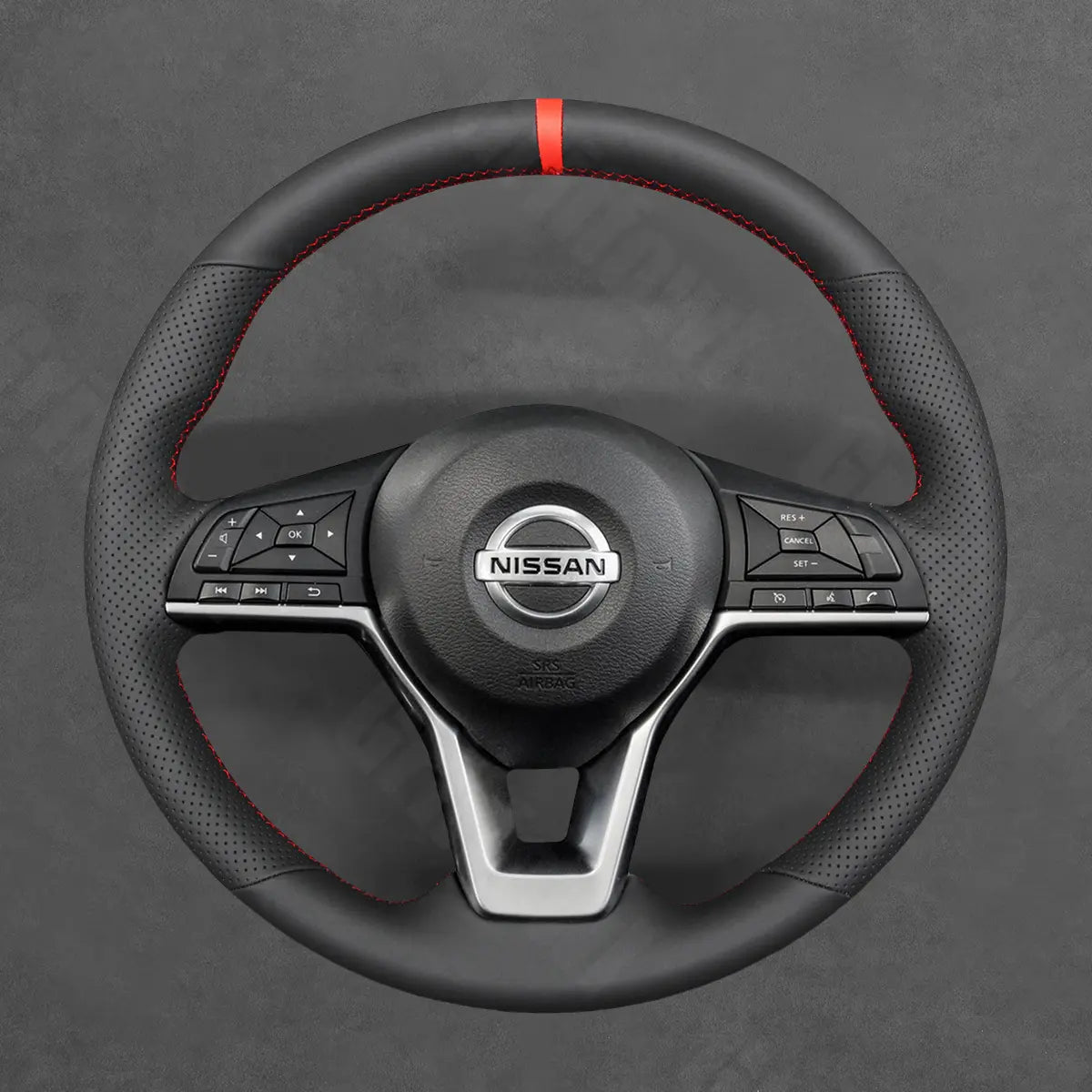 Griffowl Steering Wheel Cover for DIY Pickup Nissan Navara 2020-2025. DIY kit includes hand-sewn wrap for luxury interior mods.
