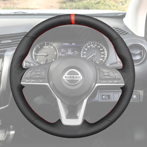 Griffowl Steering Wheel Cover for DIY Pickup Nissan Navara 2020-2025. DIY kit includes hand-sewn wrap for luxury interior mods.
