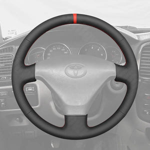 Griffowl Steering Wheel Cover for DIY Pickup Toyota Hilux Land Cruiser Prado 1996-2005. DIY kit includes hand-sewn wrap for luxury interior mods.