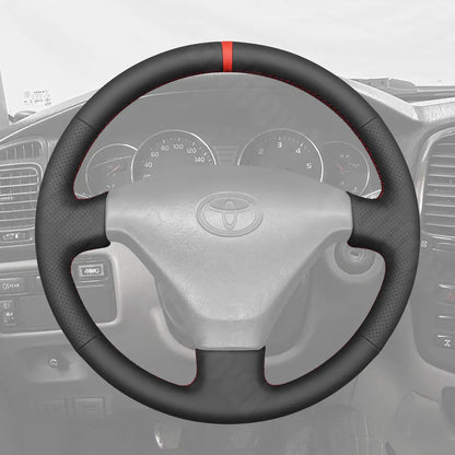 Griffowl Steering Wheel Cover for DIY Pickup Toyota Hilux Land Cruiser Prado 1996-2005. DIY kit includes hand-sewn wrap for luxury interior mods.