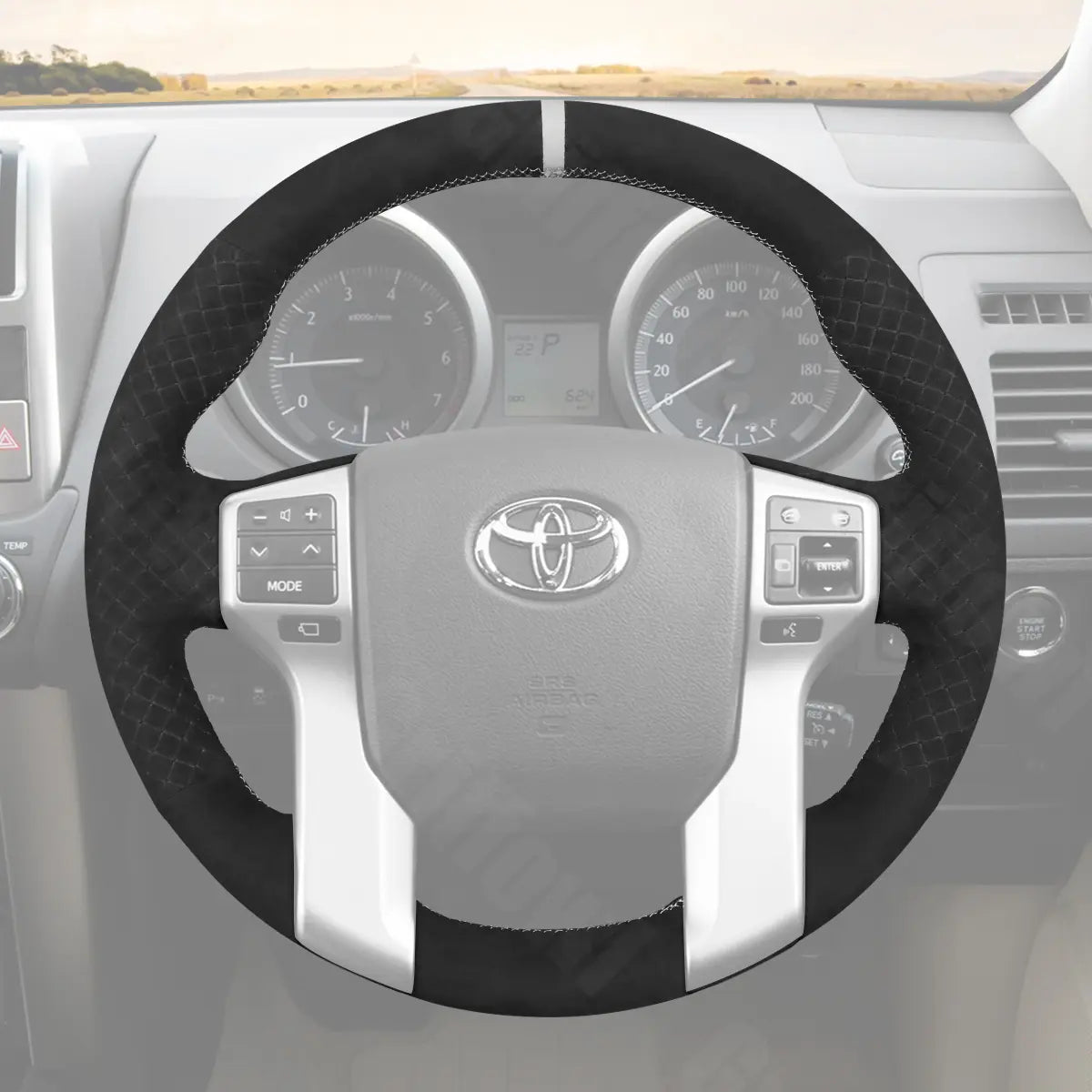 Griffowl Steering Wheel Cover for DIY Pickup Toyota Tacoma Tundra 2014-2023. Perfect grip with our steering wheel wrap and custom interior touch.