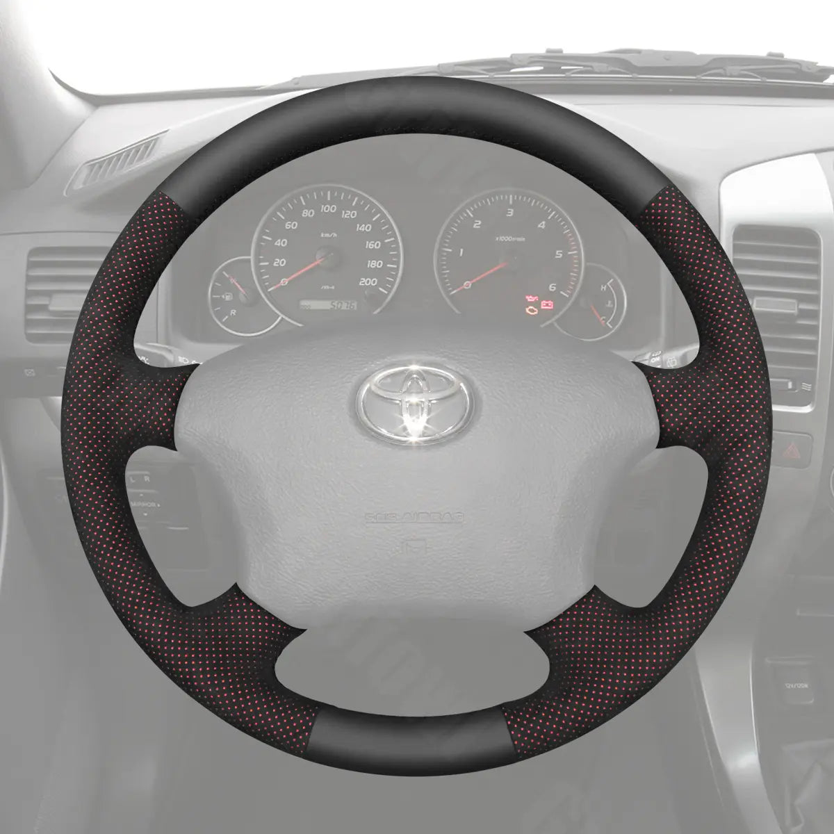 Griffowl Steering Wheel Cover for DIY Pickup Toyota Tundra 2003-2006. DIY kit includes hand-sewn wrap for luxury interior mods.