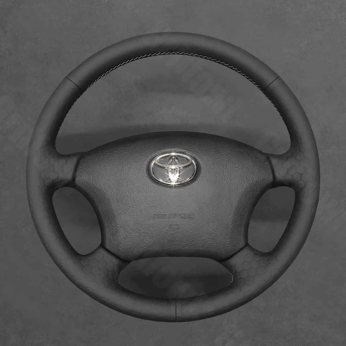 Griffowl Steering Wheel Cover for DIY Pickup Toyota Tundra 2003-2006. DIY kit includes hand-sewn wrap for luxury interior mods.