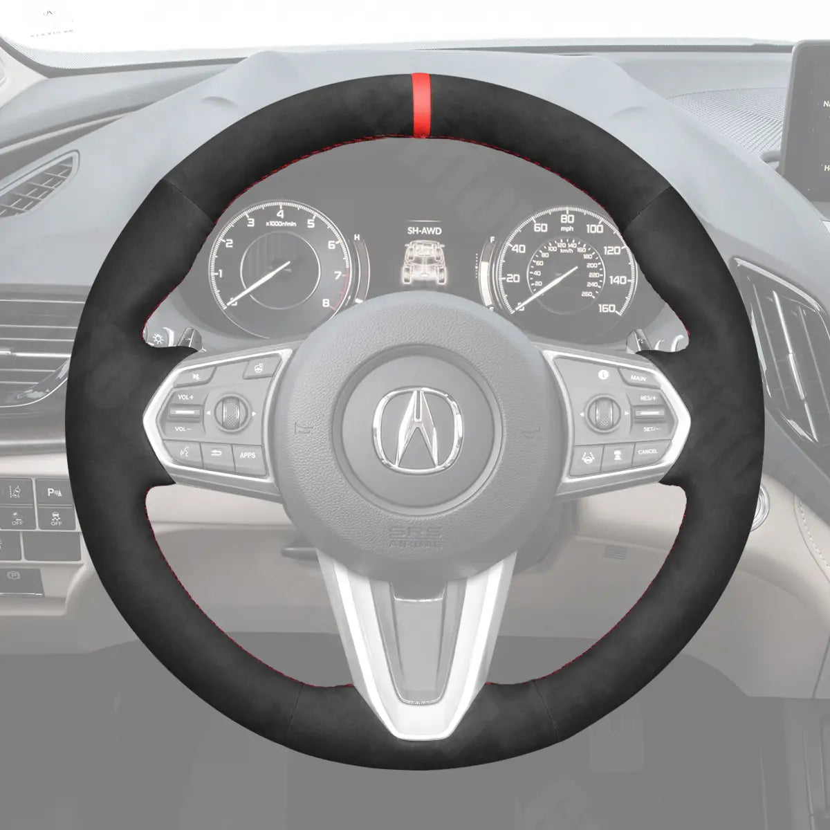 Griffowl Steering Wheel Cover for Personalized SUV Acura RDX 2019-2025. Perfect grip with our steering wheel wrap and custom interior touch.
