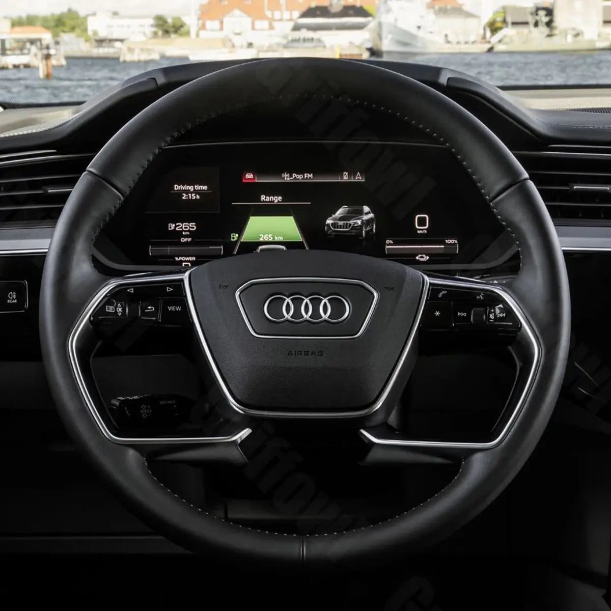 Griffowl Steering Wheel Cover for Customized Sedan Audi A6 A7 A8 S8 2019-2025. Griffowl's interior mod with hand-sewn DIY steering wheel kit.