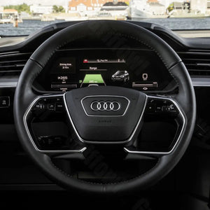 Griffowl Steering Wheel Cover for Customized Sedan Audi A6 A7 A8 S8 2019-2025. Griffowl's interior mod with hand-sewn DIY steering wheel kit.