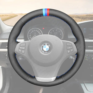 Griffowl Steering Wheel Cover for Personalized SUV BMW X3 E83 X5 E53 2000-2010. For refined interior upgrades using our wrap and stitch kit.