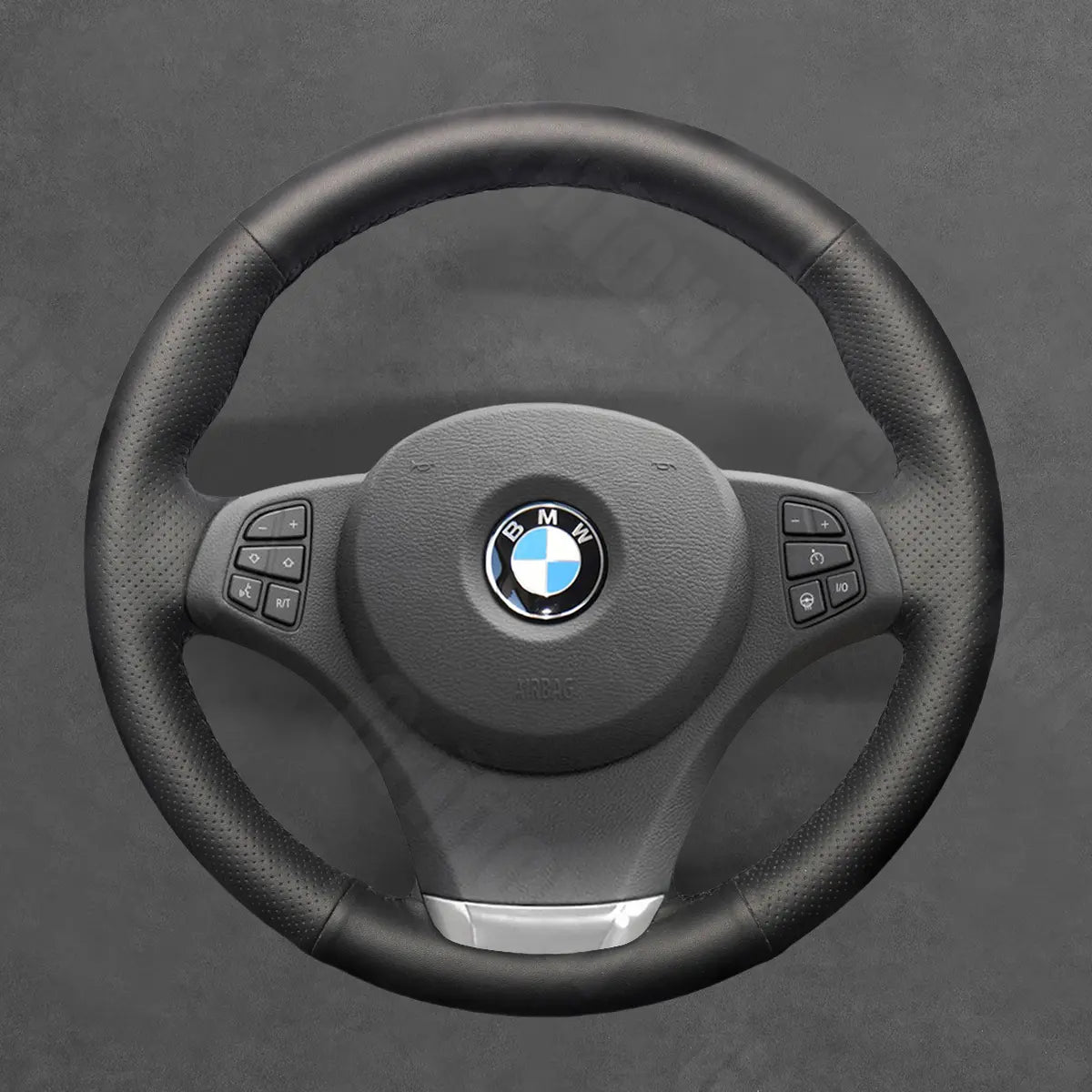 Griffowl Steering Wheel Cover for Personalized SUV BMW X3 E83 X5 E53 2000-2010. For refined interior upgrades using our wrap and stitch kit.